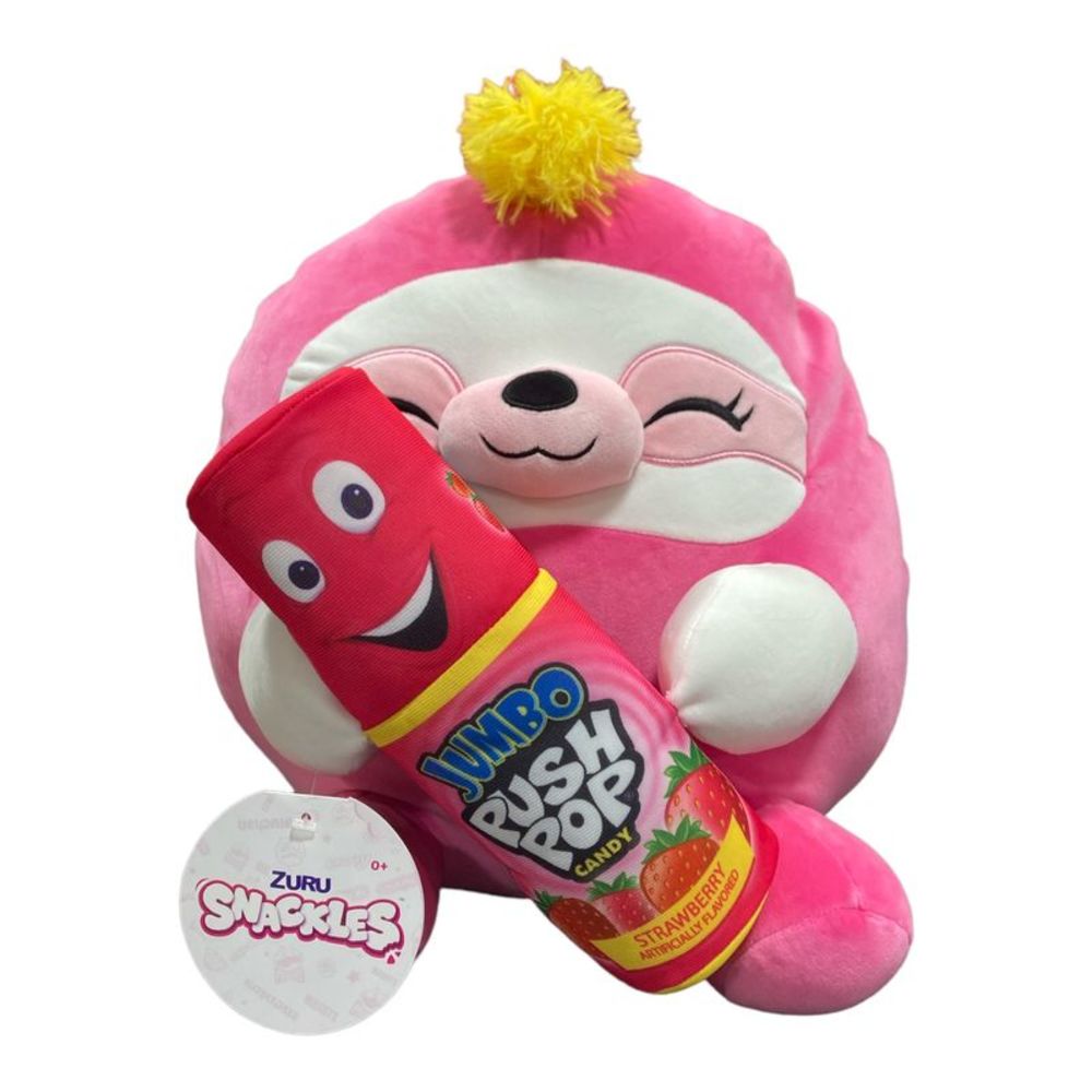 Zuru Snackle Cuddly Squishy Comfort 14" Plush with Snack Brand Accessory - Sloth
